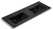 Nábytkové dvojumyvadlo Naturel Modena 121x46 cm dva otvory pro baterii, černé M12046BKM