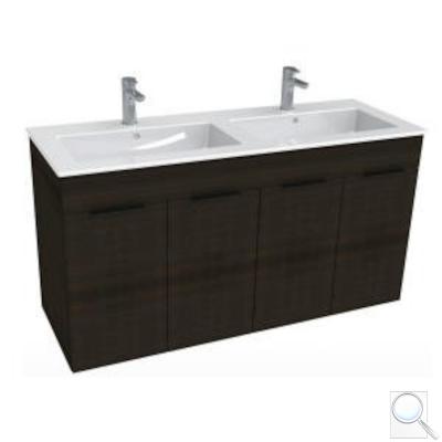Koupelnová skříňka s dvojumyvadlem Jika Cube 120x43x62,2 cm dub tmavý H4536611763021 obr. 1