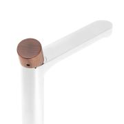 Vysoká umyvadlová baterie SAT Fusion bez výpusti páka tmavé dřevo SATBSFU285DT. obr. 2&nbsp;