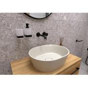 Umyvadlo na desku SAT Aula 47x38 cm béžová mat bez otvoru pro baterii, bez přepadu SATAU4738BE. &nbsp;(4)