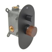 Vanová baterie SAT Fusion včetně podomítkového tělesa páka tmavé dřevo mat SATBSFU215DTC. (2)