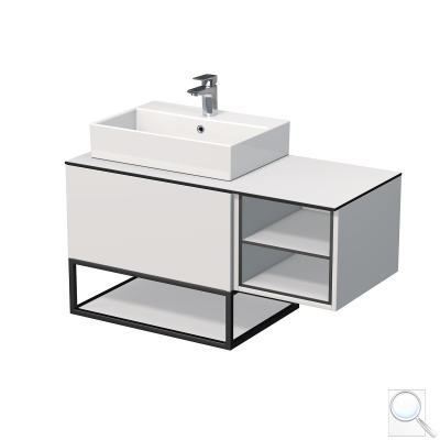 Koupelnová skříňka pod umyvadlo Naturel Oxo 110x58x50 cm bílá mat OXO110L701ZKDSBM. obr. 1