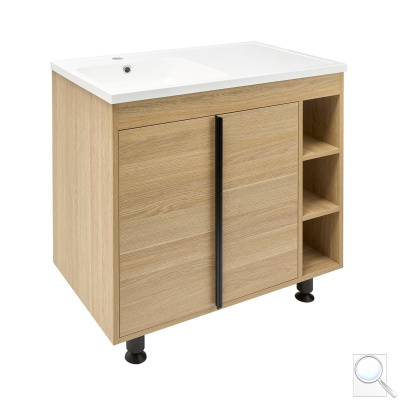 Koupelnová skříňka s umyvadlem Naturel Lucca 79x70x45 cm dub mat LUCCA80D. obr. 1