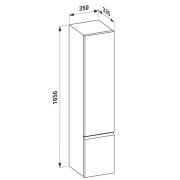 Koupelnová skříňka vysoká Laufen Pro 35x33,5x165 cm multicolor H4831220959991. Technický nákres 