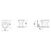 WC stojící Laufen Pro zadní odpad H8219560000001. Technický nákres 