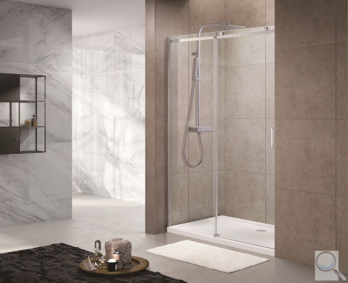 Sprchové dveře 120x200 cm pravá nebo levá SAT T-Linea chrom lesklý.