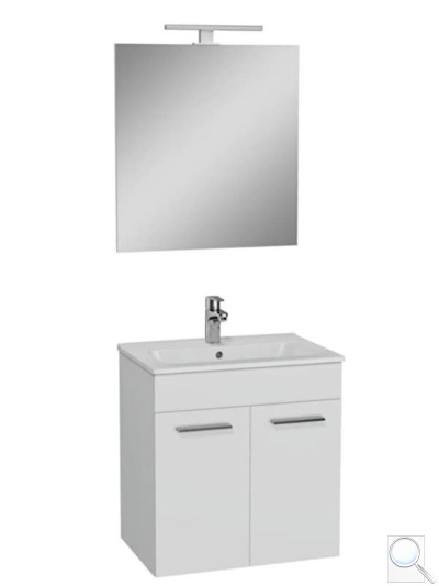 Koupelnová sestava s umyvadlem zrcadlem a osvětlením Vitra Mia 59x61x39,5 cm bílá lesk MIASETFP60B. obr. 1