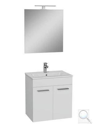 Koupelnová sestava s umyvadlem zrcadlem a osvětlením Vitra Mia 59x61x39,5 cm bílá lesk MIASETFP60B obr. 1