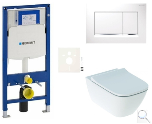 Závěsný WC set Geberit do lehkých stěn / předstěnová montáž+ WC Geberit Smyle SIKOGESSMS30. obr. 1