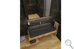 Koupelna Argenta Gold Nero podkrovní koupelna. SIKO-podkrovni-mramorova-cerna-drevena-koupelna-s-walk-in-serie-nero-gold-02