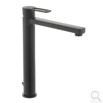 Vysoká umyvadlová baterie Paffoni Ringo s výpustí černá mat RIN085NO. 