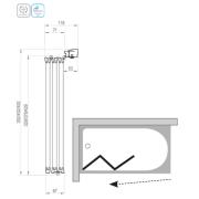 Vanová zástěna skládací Ravak Supernova třídílná VS3. Technický nákres&nbsp;
