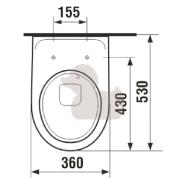 WC závěsné Jika Lyra Plus zadní odpad H8233800000001. technický nákres 3 