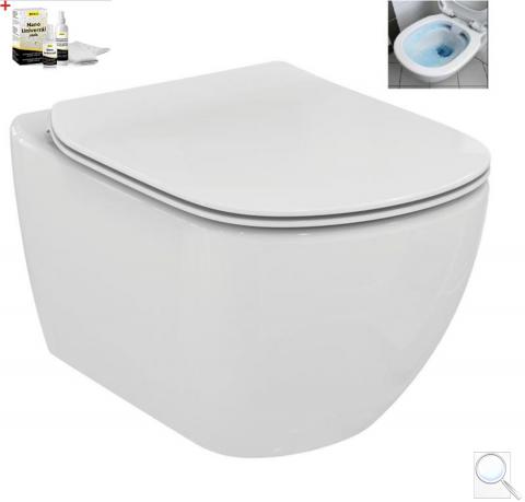 WC s prkénkem softclose závěsné Ideal Standard Testra zadní odpad SIKOSIST3503 obr. 1