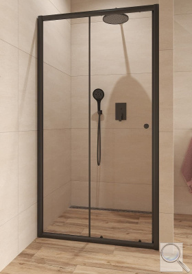 Sprchové dveře 120 cm SAT Project SATPROMUD120CT. sestava v kombinaci s černou