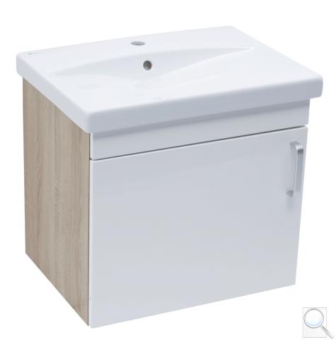 Koupelnová skříňka s umyvadlem Naturel Vario Dekor 60x51x40 cm bílá lesk VARIO260DBBL 