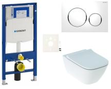 Závěsný WC set Geberit do lehkých stěn / předstěnová montáž+ WC Geberit Smyle SIKOGESSMS20