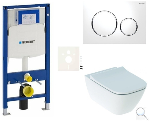 Závěsný WC set Geberit do lehkých stěn / předstěnová montáž+ WC Geberit Smyle SIKOGESSMS20. obr. 1