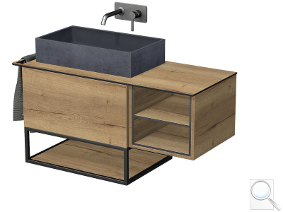 Koupelnová skříňka pod umyvadlo Naturel Oxo 110x50 cm dub halifax OXO110L701ZKDL. 