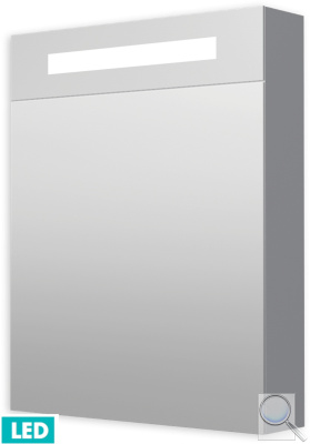 Zrcadlová skříňka s osvětlením Naturel Iluxit 60x75 cm MDF šedostříbrná GALZS60LED. 