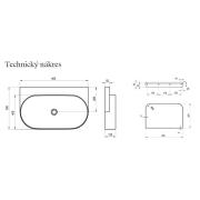 Umyvadlo Ravak Yard 80,5x50 cm s nerezovou konzolí X000001687. obr. 6