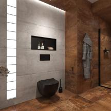 Metallo hnědá koupelna