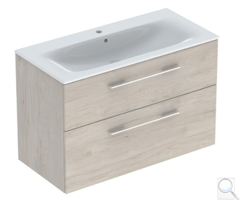 Koupelnová skříňka s umyvadlem Geberit Selnova 100x50,2x65,2 cm ořech hickory světlý 501.247.00.1. obr. 1