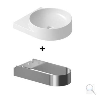 Umyvadlo Ravak Yard 40,5x12,5x50 cm s nerezovou konzolí X000001531. obr. 1