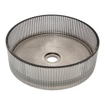 Umyvadlo na desku SAT Purity 36x36 cm šedá bez otvoru pro baterii, bez přepadu SATGLA3636G