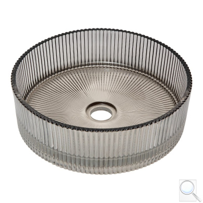 Umyvadlo na desku SAT Purity 36x36 cm šedá bez otvoru pro baterii, bez přepadu SATGLA3636G. obr. 1