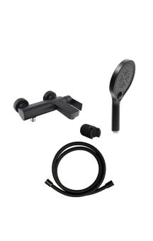 Vanová baterie SAT B-Way se sprchovým setem 150 mm černá mat SATBSBW222SET