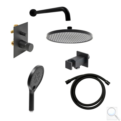 Sprchový systém SAT Evolution včetně podomítkového tělesa černá matná SATBSEVO215CSET1. obr. 1