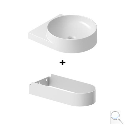 Umyvadlo Ravak Yard 40,5x12,5x50 cm s bílou konzolí X000001529. obr. 1