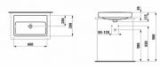 Umyvadlo na desku Laufen Pro 60x38 cm bez otvoru pro baterii, bez přepadu H8129530001421 (Technický nákres)