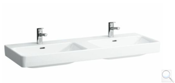 Dvojumyvadlo Laufen Pro S 130x46 cm dva otvory pro baterii H8149684001041. obr. 1