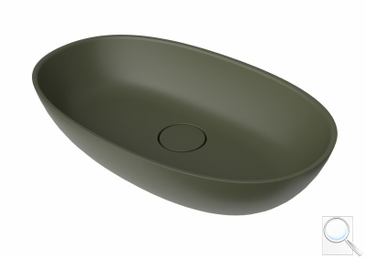 Umyvadlo na desku SAT Aula 60x36 cm zelená mat bez otvoru pro baterii, bez přepadu SATAU6036G. obr. 1