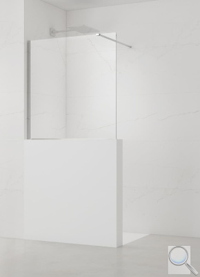 Sprchová zástěna SAT Walk-in 100x100 cm na sníženou příčku chrom SATBWIS100PR. obr. 1