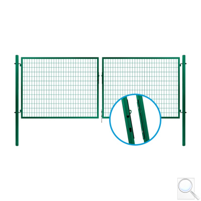 Brána SOLID ZN+PVC. Barva zelená (RAL 6005)