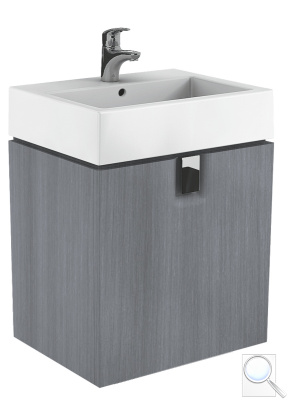 Koupelnová skříňka pod umyvadlo Kolo Twins 60x46x57 cm grafit stříbrný 89499000. 
