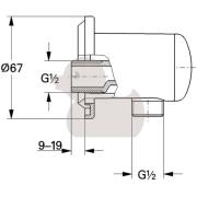 Podomítkový vývod Grohe Relexa neutral chrom 28671000. Technický nákres&nbsp;