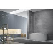 Vanová zástěna SAT X-motion 150x117,5 cm chrom nebo černá. Provedení chrom&nbsp;