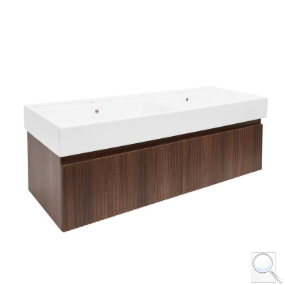 Koupelnová skříňka s dvojumyvadlem SAT Evolution 118x30x44,8 cm ořech mat SATEVO120NAU2. obr. 1