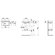 Umývátko Laufen Pro 48x28 cm H8159554001041. Technický nákres&nbsp;