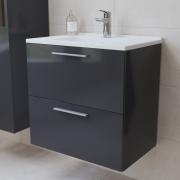 Koupelnová sestava s umyvadlem zrcadlem a osvětlením Vitra Mia 59x61x39,5 cm antracit lesk MIASET60A. obr. 5 