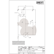 Pisoár závěsný Vitra Urinal zadní odpad VITPIS. Technický nákres 1 (SANELA Vitra)