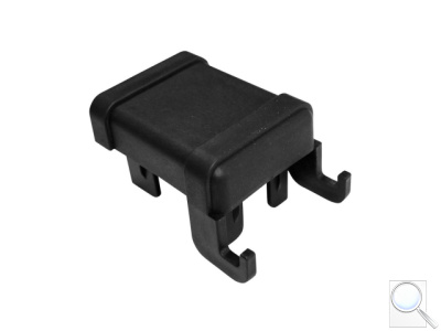 Čepička pro sloupek Pilodel® 60×40 mm s háčky na čele, černá, PVC. 