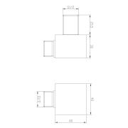 Podomítkový vývod Optima chrom SIKOBSPVH41. Technický nákres&nbsp;