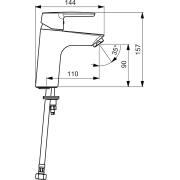 Umyvadlová baterie Hansa HA224 bez výpusti chrom SIKOBHE271M. Technický nákres&nbsp;