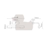 LED osvětlení Focco 26 cm chrom ANDREALED. Technický nákres&nbsp;