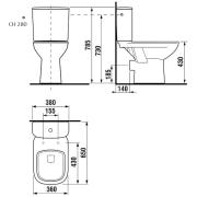 WC kombi komplet Jika Deep zadní odpad H8266160002801. obr. 2&nbsp;